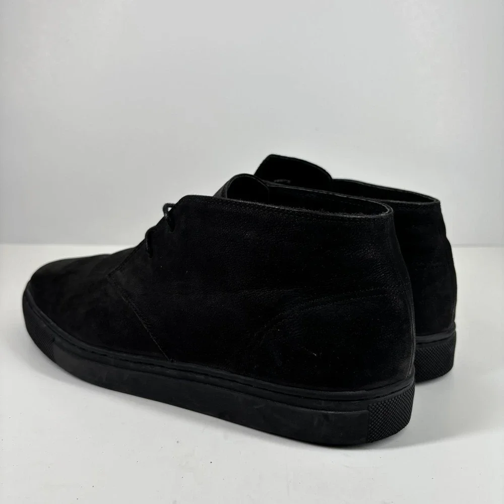 Banana Republic Men's US 9.5M Black Leather Shearling-Lined Comfort Chukka Boots
